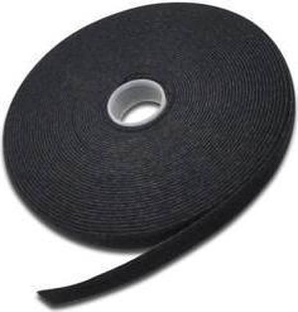 Digitus AK-770905-100-S Velcro Til bundtning, Til påsyning af løkkedel, Krog og løkkedel, Krogdel (LxB) 10 mx 15 mm Sort 1 stk.