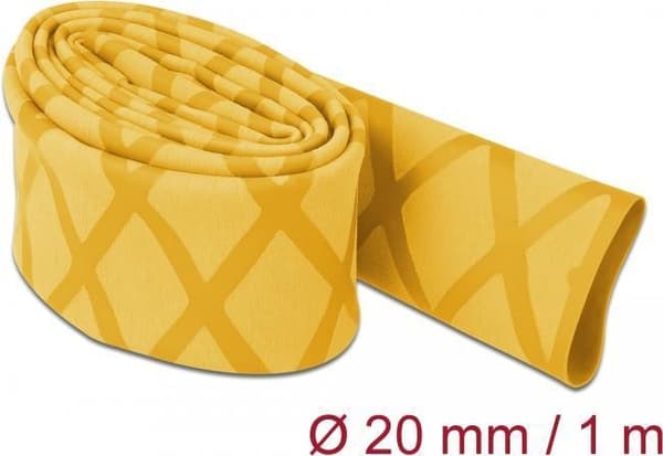 Delock krympeslange X-mønster skridsikker 1 mx 20 mm gul