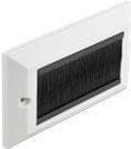 DeLOCK Cable Management Cover 146 x 86 mm med sorte børstestrimler - kabelopbevaringspaneldæksel - velegnet til vægmontering - hvid (66492)