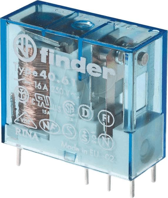 Finder SERIE 40 40.61.7.024.4001 PCB relæ 24 V/DC 16A 1 skiftekontakt 1 stk.