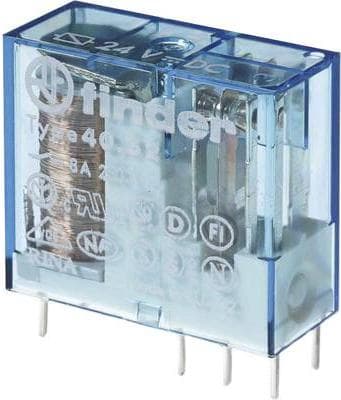 Finder SERIE 40 40.52.9.024.0001 PCB relæ 24 V/DC 8A 2 skiftekontakter 1 stk.