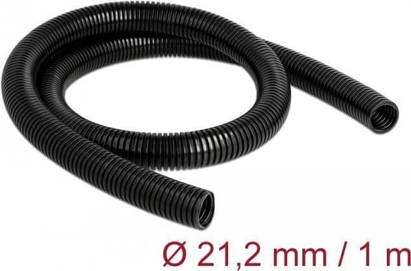 Delock - Korrugerad slang - 21,2 mm - 1,0 m - svart (60458)