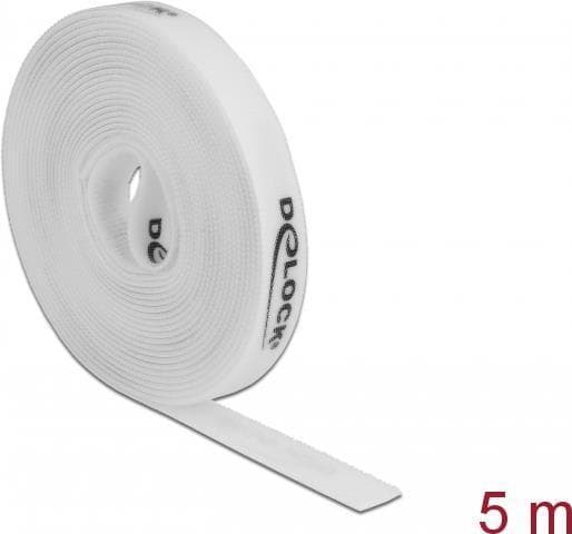 DeLOCK - kabelbinderulle - 5,0m - hvid (18387)