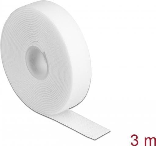 DeLOCK - kabelbinderulle - 3,0m - hvid (18380)