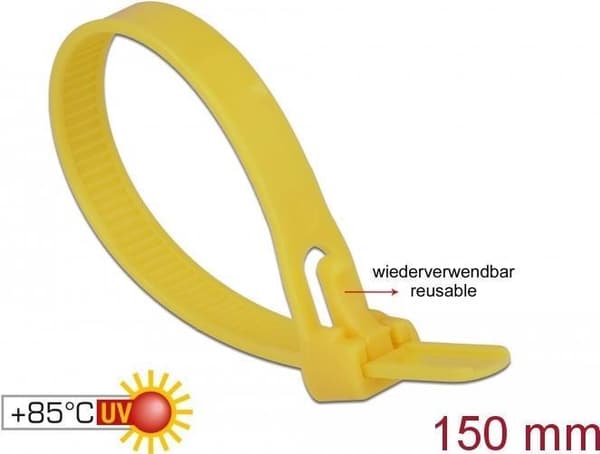 DeLOCK - buntband - 15cm - gul (pack om 100) (18760)