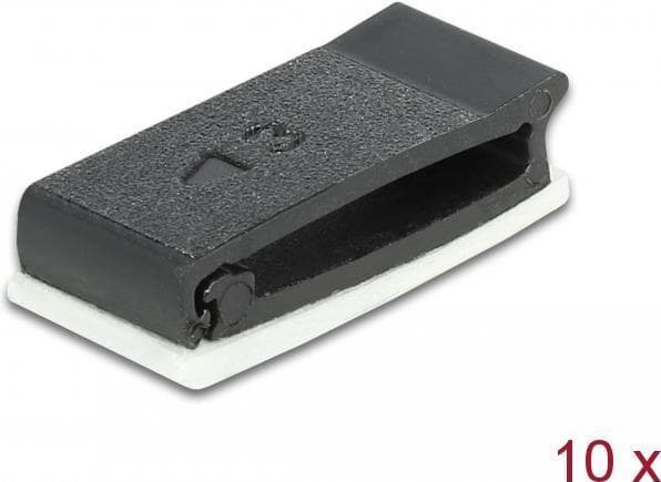 DeLOCK - Kabelholder - Sort (pakke med 10) (60185)