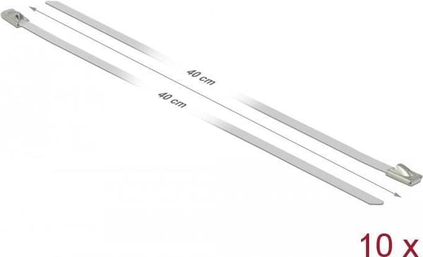 DeLOCK - kabelbinder - 40 cm - hvid (pakke med 10) (18819)