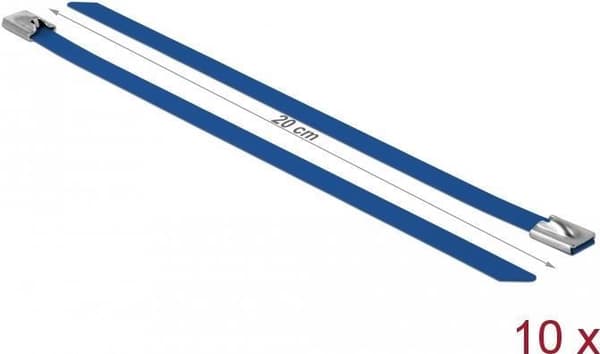 DeLOCK - Kabelbinder - 20 cm - Blå (pakke med 10) (18797)