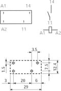 Miniatyrbillede 2 af 3: Finder 40.31.7.012.1320 Printrelæ 12 V/DC 12 A 1x NO 1 stk.