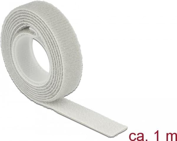 DeLOCK Koukkukiinnitys - nippuside - 1 m - harmaa