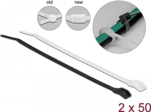Delock-nippusiteet litteällä päällä L 280 x L 3,6 mm 100 kpl (19483)
