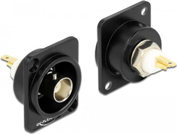 DeLOCK D-Type Modul BNC hun til loddestik - Modulær frontplade Snap-In - Panelmonterbar - BNC - Sort