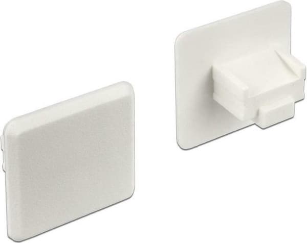 DeLOCK RJ45 (m) endedæksler til RJ45 (v) porte uden håndtag - 10 stk. / hvid