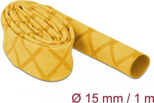 Delock krympeslange X-mønster skridsikker 1 mx 15 mm gul