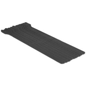 DeLOCK - Kardborreband - 30 cm - Svart (förpackning med 10) (18688)