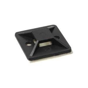 InLine®-asennusalusta nippusiteille, 40x40mm, 10 kpl, itseliimautuva, musta (59965J)