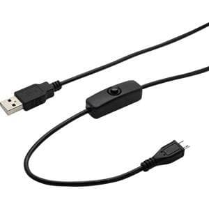 USB-A till micro USB-B-kabel med strömbrytare