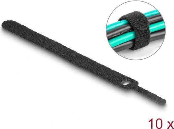 Delock Velcro kabelbindere L 150 x B 12 mm sort 10 stk (19010)