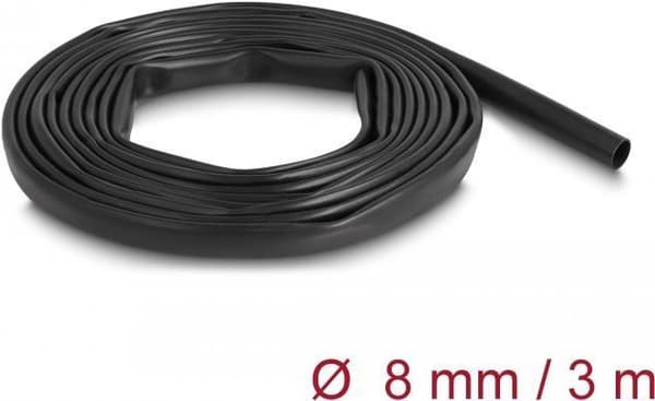 Delock PVC isoleringsrør 3 mx 8 mm sort (19000)