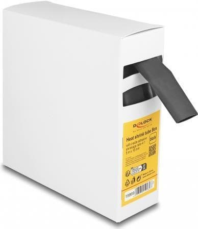 Delock Shrink-letkulaatikko, sisäinen liima, kutistumissuhde 4:1, 5 mx 16 mm musta (19969)
