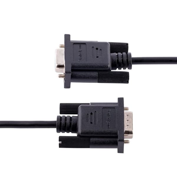 StarTech.com 3m RS232 seriell nollmodemkabel, seriell korsad kabel med Al-Mylar-skärmning, DB9 seriell COM-portkabel hona till hane, kompatibel med DT