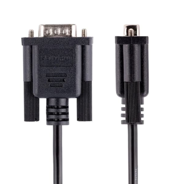 StarTech.com 3m RS232 seriell nollmodemkabel, seriell korsad kabel med Al-Mylar-skärmning, DB9 seriell COM-portkabel hona till hane, kompatibel med DT