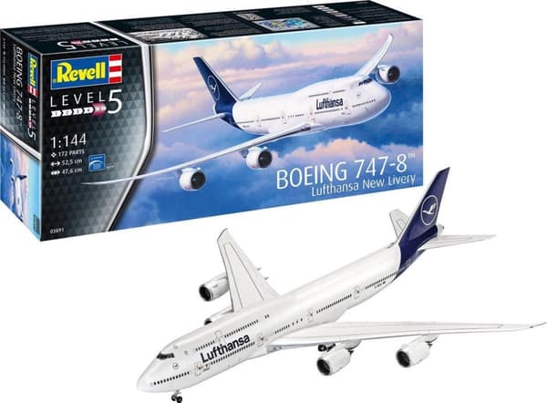 Revell 03891 Boeing 747-8 Lufthansa New Livery Aircraft (samlesæt) 1:144
