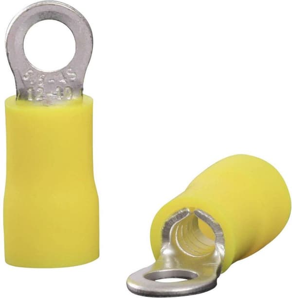 Quadrios 22C456 Ringterminal Tværsnit (maks.): 6,0 mm² Huldiameter: 4,3 mm Delvis isoleret Gul 1 sæt(er)