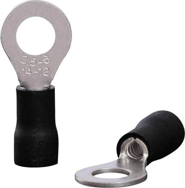 Quadrios 22C453 Ringterminal Tværsnit (maks.): 4,0 mm² Huldiameter: 6,5 mm Delvis isoleret Sort 1 sæt(er)