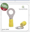 Miniatyrbillede 5 af 5: Quadrios 22C459 Ringterminal Tværsnit (maks.): 6,0 mm² Huldiameter: 8,5 mm Delvis isoleret Gul 1 sæt(er)
