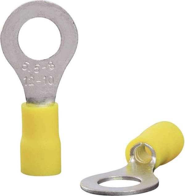 Quadrios 22C459 Ringterminal Tværsnit (maks.): 6,0 mm² Huldiameter: 8,5 mm Delvis isoleret Gul 1 sæt(er)