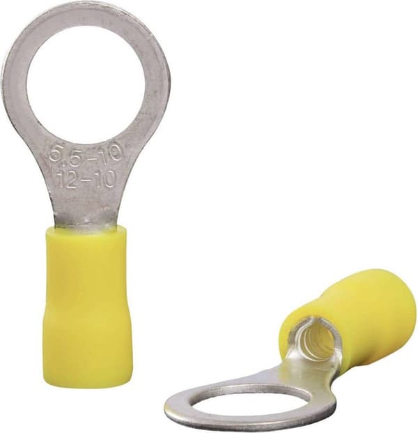 Quadrios 22C460 rengasliitin Poikkileikkaus (max.): 6,0 mm² Reiän halkaisija: 10,5 mm Osittain eristetty Keltainen 1 sarja