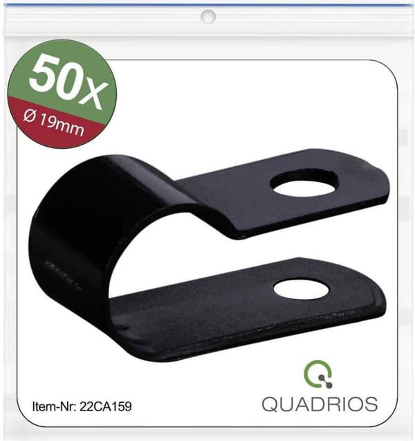 Quadrios 22CA159 Kiinnityspuristin Ruuvattava 22CA159 Nipun Ø (alue) 19 mm (max) Musta 1 sarja