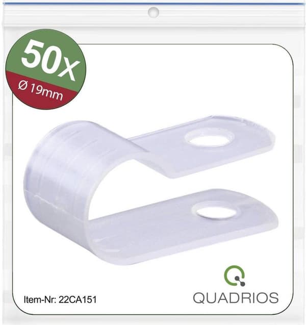Quadrios 22CA151 Kiinnityspuristin Ruuvattava 22CA151 Nipun Ø (alue) 19 mm (max) Natural 1 sarja(t)