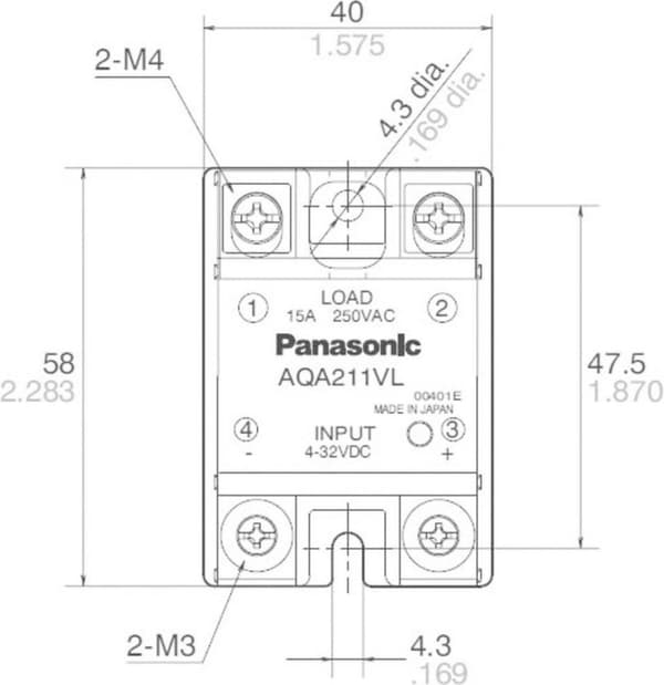 Panasonic Semiconductor rele AQA411VL 25 A Kytkentäjännite (max.): 250 V AC Kytkentä ylikuormitukseen 1 kpl