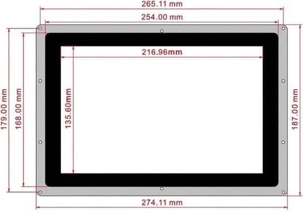 Joy-it LCD10 V2 Pekskärmsmodul 25,7 cm (10,1 tum) 1280 x 800 pixlar Lämplig för serier: Raspberry Pi