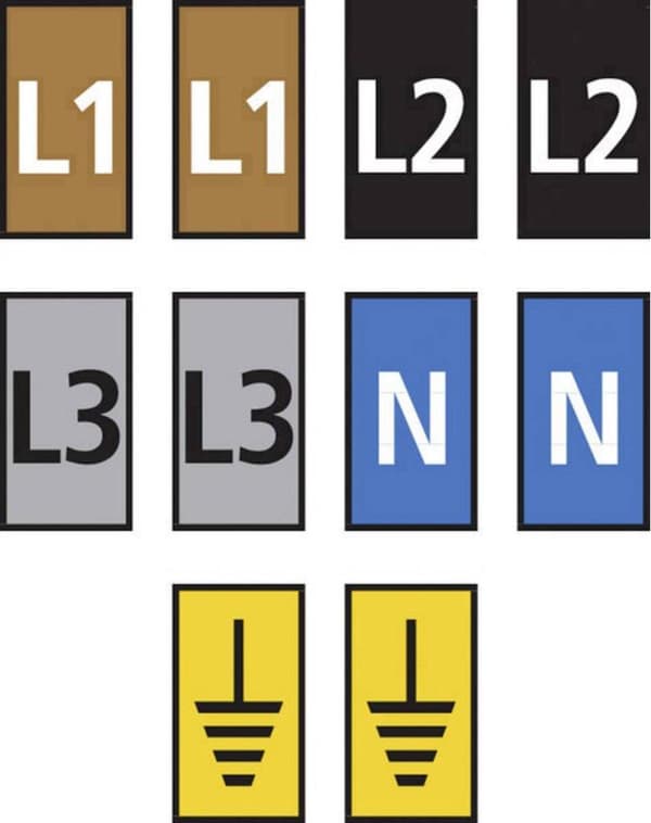 HellermannTyton WIC2-L1,L2,L3,N,Earth-PA66-MIX Marking Clip Imprint L1, L2, L3, N, Erde 561-02300