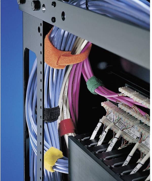 HellermannTyton TEXTIE-25M-PA/PP-BK Velcro kabelbinder Til bundtning af krog og løkke del (lxb) 2500 mm x 13 mm Sort