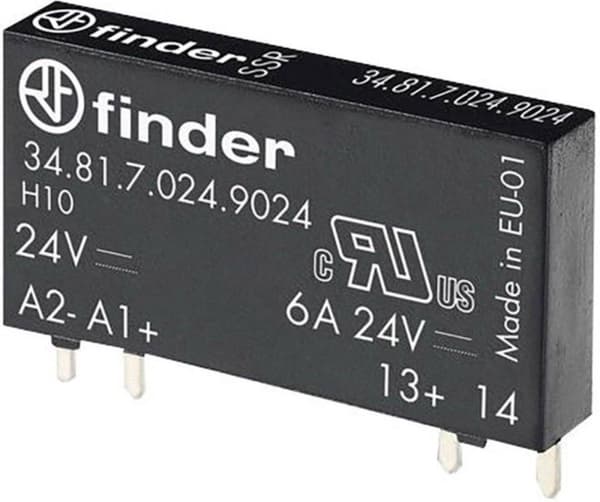 Finder Halvlederrelæ 34.81.7.024.9024-1 Skiftespænding (maks.): 33 V DC Direkte kobling 1 stk.