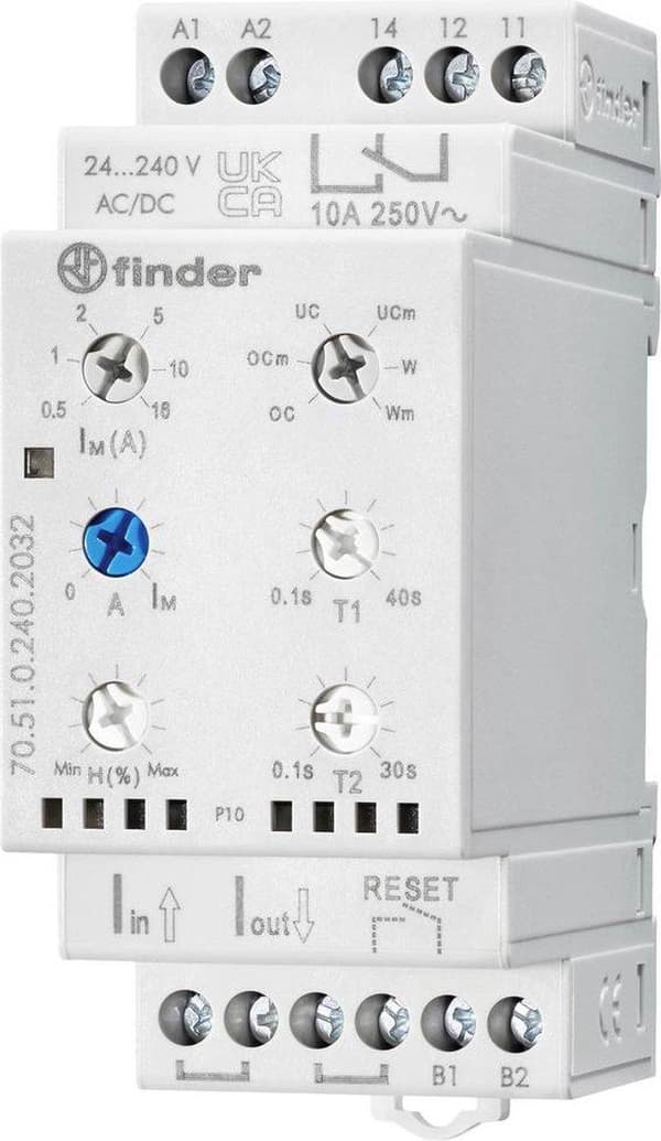 Finder 70.51.0.240.2032 Overvågningsrelæ 24, 24 - 240, 240 V DC, V AC 1 x skiftekontakt 1 stk.