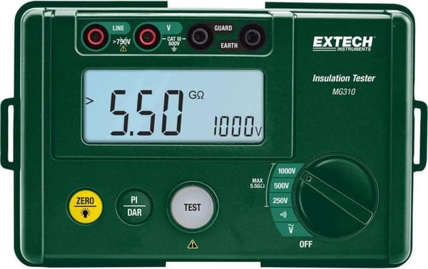 Extech MG310 isoleringstestare 250 V, 500 V, 1000 V 5,5 GΩ