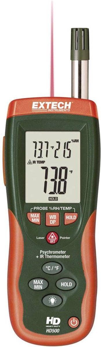 Extech HD-500 kosteusmittari (kosteusmittari) 0 % Hrel 100 % Hrel kastepiste/homevaroitusnäyttö
