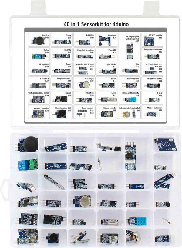 Allnet 4duino_40in1_Kit1 sensorsæt Velegnet til serier: Arduino 1 sæt(er)
