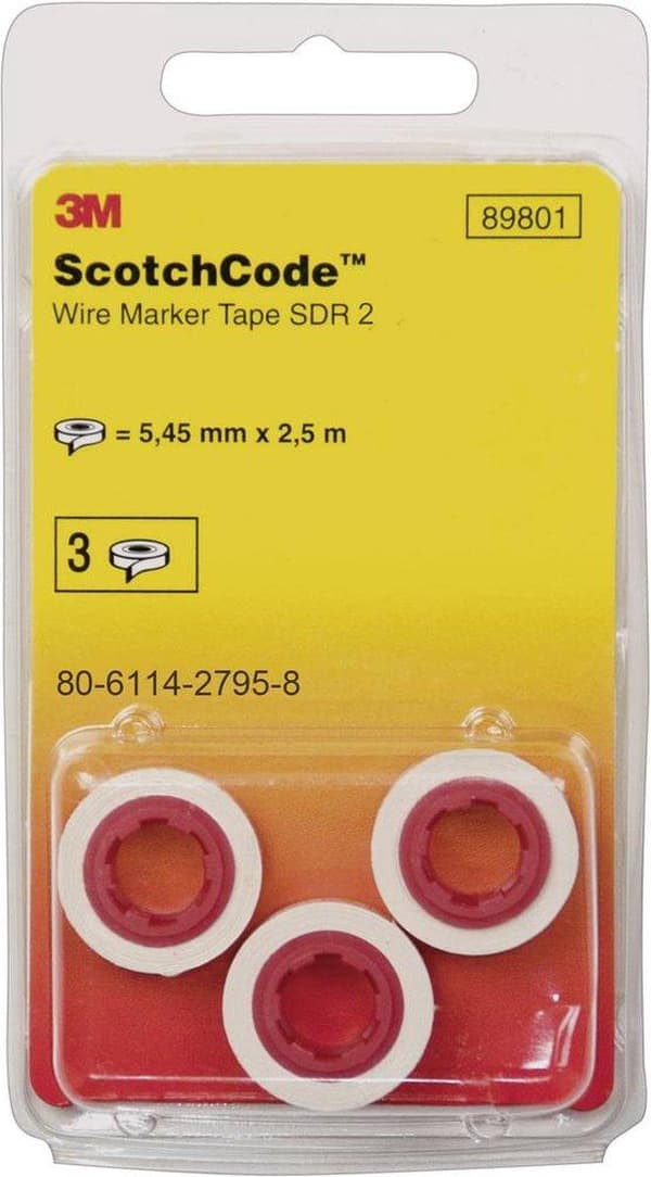 Scotchcode Kabelmarkør Refill Rolls 80-6114-2804-8 Hvid, Gul 3M