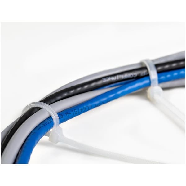 StarTech.com 20.30cm (8")(20cm) Cable Ties, 2-1/8"(55mm) Dia, 50lb(22kg) Tensile Strength, Nylon Self Locking Zip Ties, UL Listed, 100 Pack, White (CB