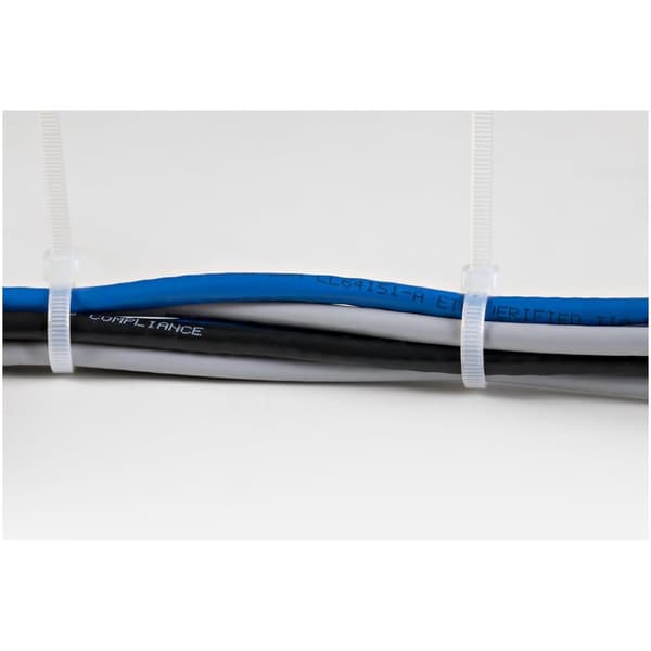 StarTech.com 20.30cm (8")(20cm) Cable Ties, 2-1/8"(55mm) Dia, 50lb(22kg) Tensile Strength, Nylon Self Locking Zip Ties, UL Listed, 100 Pack, White (CB