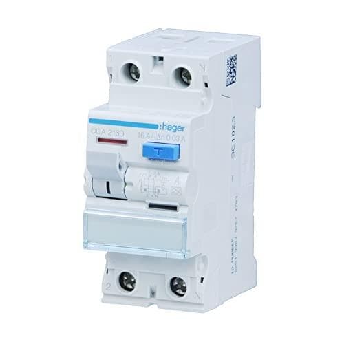 FI-afbryder 2-polet. 16A/30mA 6kA CDA216D (CDA216D)