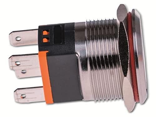 Joy-it BUTTON22A-L-GR trykknapkontakt 250 V/AC 15 A 1 x tænd/sluk IK10, IP67 momentan 1 stk (KNAP22A-L-GR)