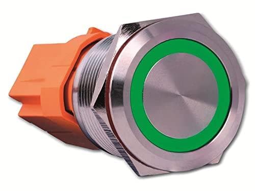Joy-it BUTTON22A-L-GR trykknapkontakt 250 V/AC 15 A 1 x tænd/sluk IK10, IP67 momentan 1 stk (KNAP22A-L-GR)