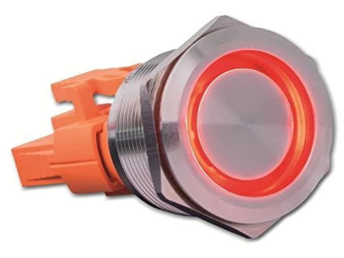 Joy-it BUTTON22B-L-RD trykknapkontakt 250 V/AC 7 A 1 x tænd/(sluk) IP67, IK10 lås 1 stk (KNAP22B-L-RD)